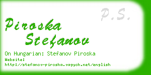 piroska stefanov business card